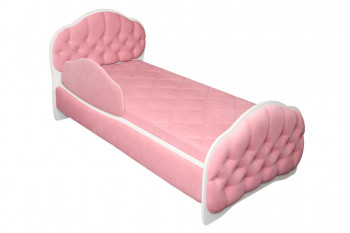 Кровать 160 Гармония 36 Светло-розовый (мягкий бортик) в Двуречье - dvureche.mebel54.com | фото