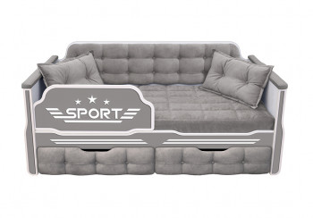 Кровать 180 серии Спорт 2 ящика 45 Серый (подушки) в Двуречье - dvureche.mebel54.com | фото