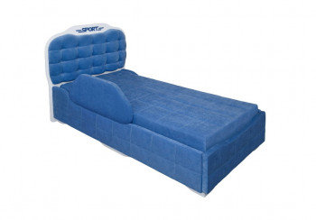 Кровать 190 Атлет Lux 29 Синий (мягкий бортик) в Двуречье - dvureche.mebel54.com | фото