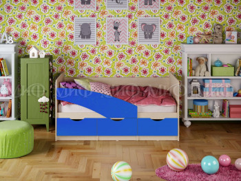Кровать Бабочки 1,6м (Синий матовый) в Двуречье - dvureche.mebel54.com | фото