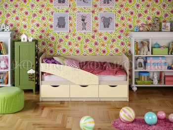 Кровать Бабочки 1,8м (Ваниль матовый) в Двуречье - dvureche.mebel54.com | фото