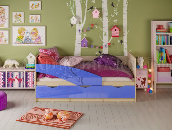 Кровать детская 1,6м Дельфин (Синий металлик) в Двуречье - dvureche.mebel54.com | фото