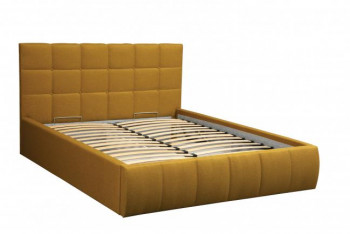 Кровать "Диана" ш. 1400 (Н=1010мм) (жаккард горчица) в Двуречье - dvureche.mebel54.com | фото