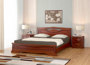 Кровать Карина-7 из массива сосны 1400*2000 Орех в Двуречье - dvureche.mebel54.com | фото
