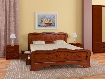 Кровать Карина-8 с ящиками из массива сосны 1600*2000 Орех в Двуречье - dvureche.mebel54.com | фото