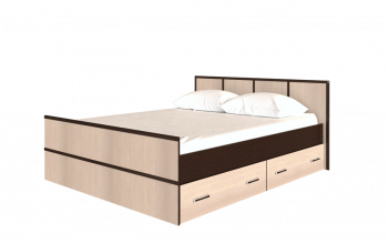 Кровать Сакура с настилом и ящиками 1,4 (Венге/Лоредо) в Двуречье - dvureche.mebel54.com | фото