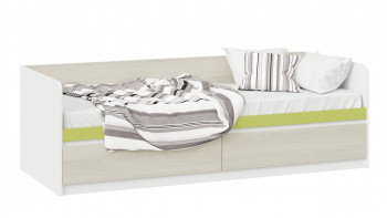 Кровать «Сканди» с 2 ящиками Дуб Гарден/Белый/Зеленый в Двуречье - dvureche.mebel54.com | фото