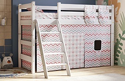 Кровать Соня вариант 6 полувысокая с наклонной лестницей Белый полупрозрачный в Двуречье - dvureche.mebel54.com | фото