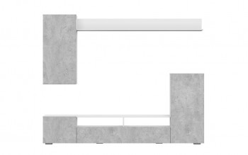 Мебель для гостиной МГС 4 (Белый/Цемент светлый) в Двуречье - dvureche.mebel54.com | фото