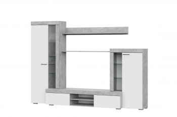 Мебель для гостиной МГС 5 Цемент светлый / Белый в Двуречье - dvureche.mebel54.com | фото