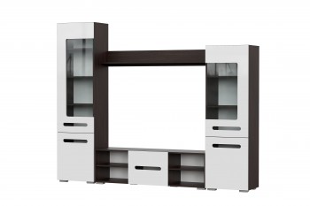 Мебель для гостиной МГС 6 (Исполнение 1/Венге/Белый глянец) в Двуречье - dvureche.mebel54.com | фото