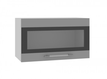 Норд ШВГС 600 Шкаф верхний горизонтальный со стеклом (Софт черный/корпус Венге) в Двуречье - dvureche.mebel54.com | фото