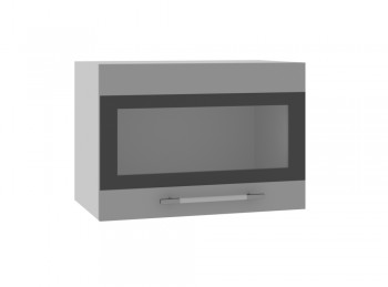 Ройс ПГСФ 500 Шкаф верхний горизонтальный со стеклом с фотопечатью (Графит софт/корпус Серый) в Двуречье - dvureche.mebel54.com | фото