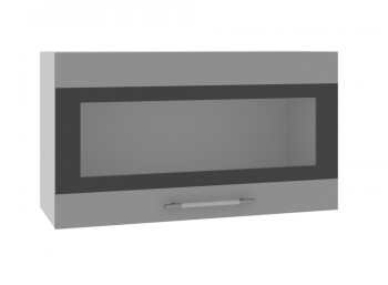 Ройс ВПГСФ 800 Шкаф верхний горизонтальный со стеклом с фотопечатью высокий (Графит софт/корпус Серый) в Двуречье - dvureche.mebel54.com | фото