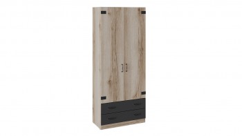 Шкаф для одежды комбинированный «Окланд» (Фон Черный/Дуб Делано) в Двуречье - dvureche.mebel54.com | фото