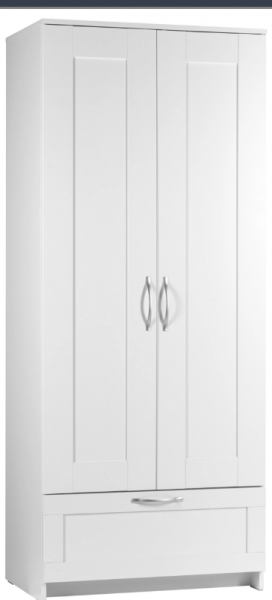 Шкаф двухдверный Сириус с 1 ящиком белый в Двуречье - dvureche.mebel54.com | фото