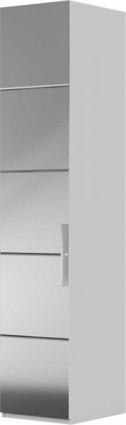 Шкаф ШР-1 зеркало, левый, Вива (Белый/Белый глянец/Платина) в Двуречье - dvureche.mebel54.com | фото
