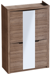 Шкаф трехдверный Соренто Дуб стирлинг/Кофе структурный матовый в Двуречье - dvureche.mebel54.com | фото
