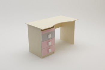 Стол (столешница с выемкой) Грэйси (Розовый/Серый/корпус Клен) в Двуречье - dvureche.mebel54.com | фото